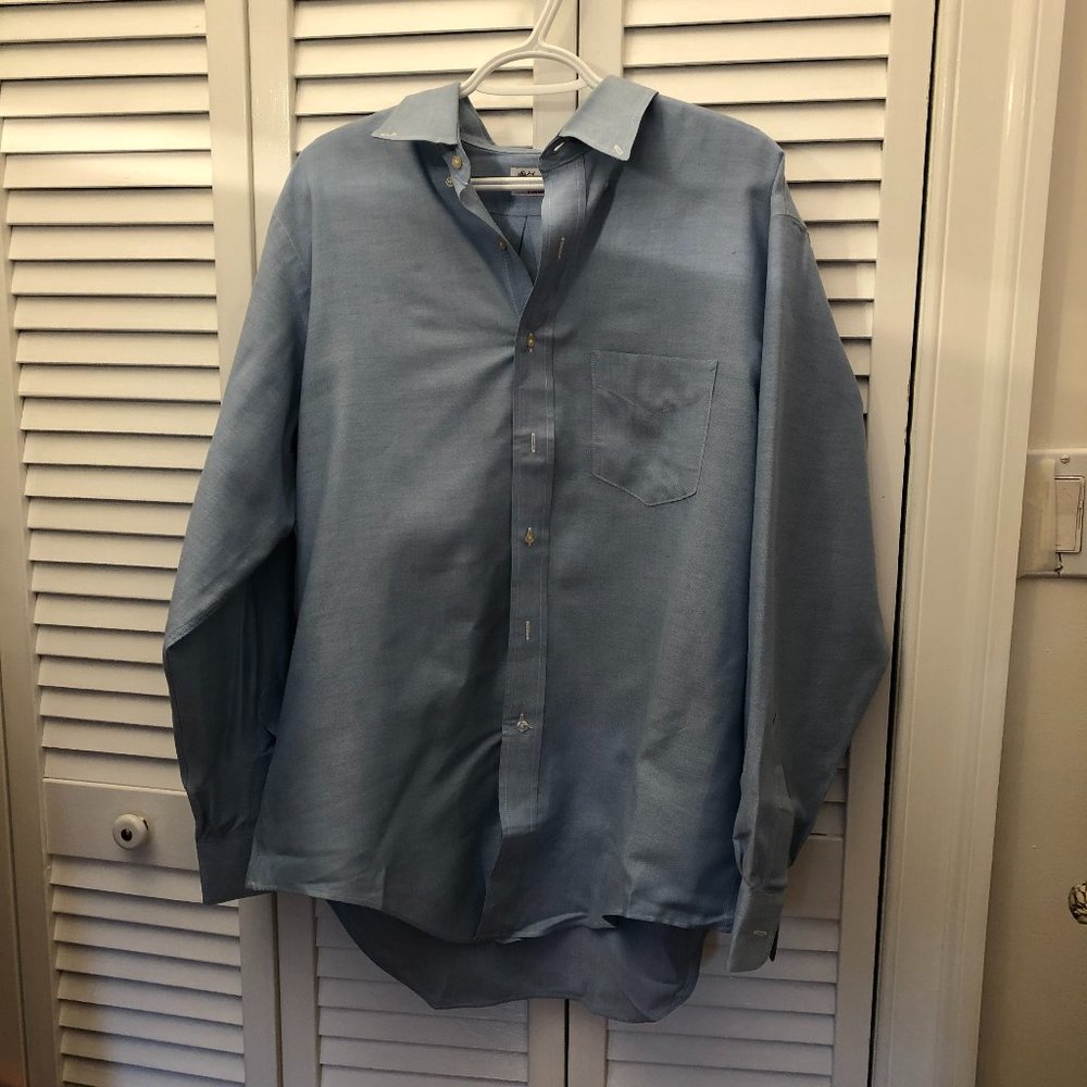 The Elk Shops by Holbrook men button up blue shirt, 17